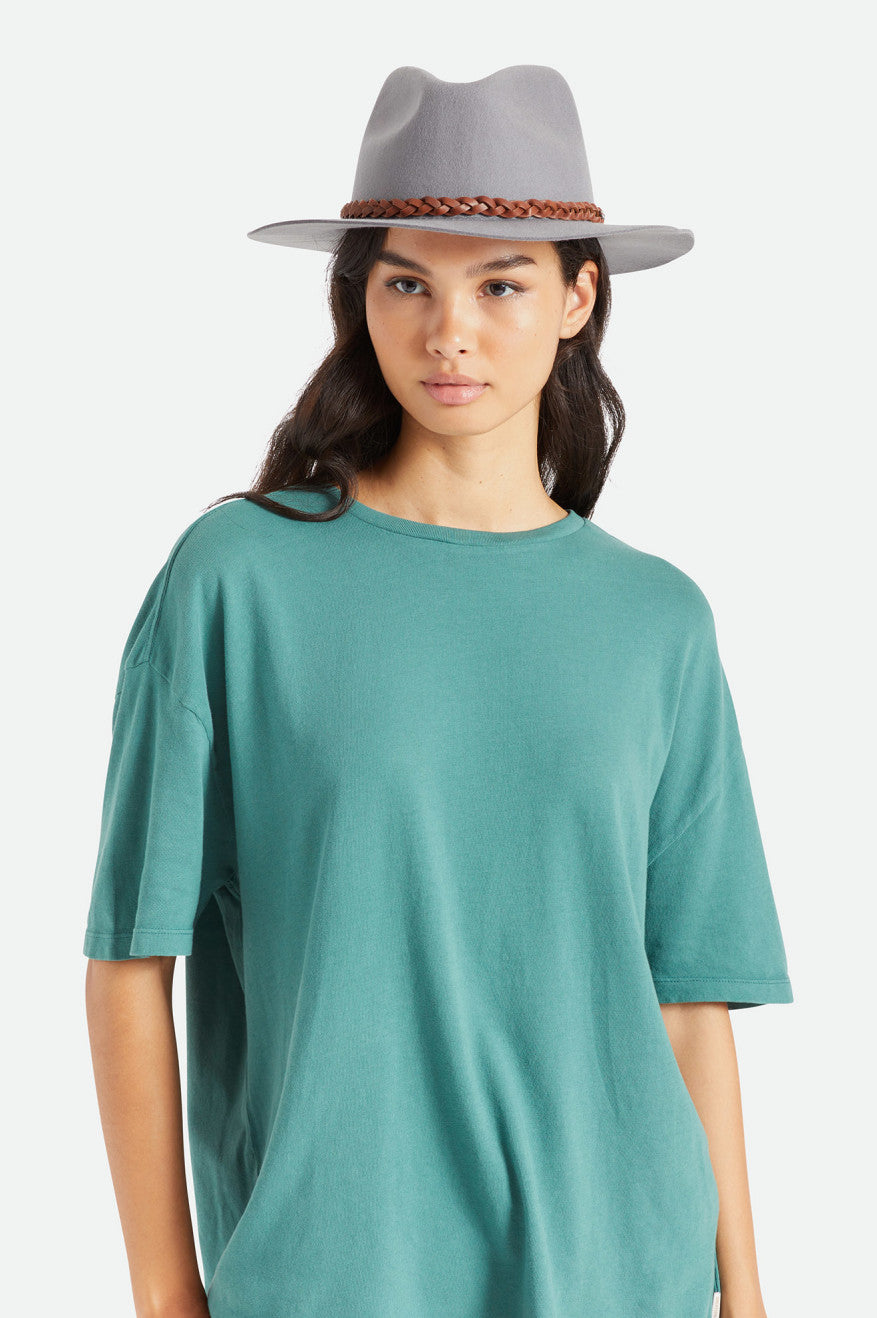 Sombreros De Fieltro Brixton Messer Western Fedora Mujer Grises | UWKDPH725