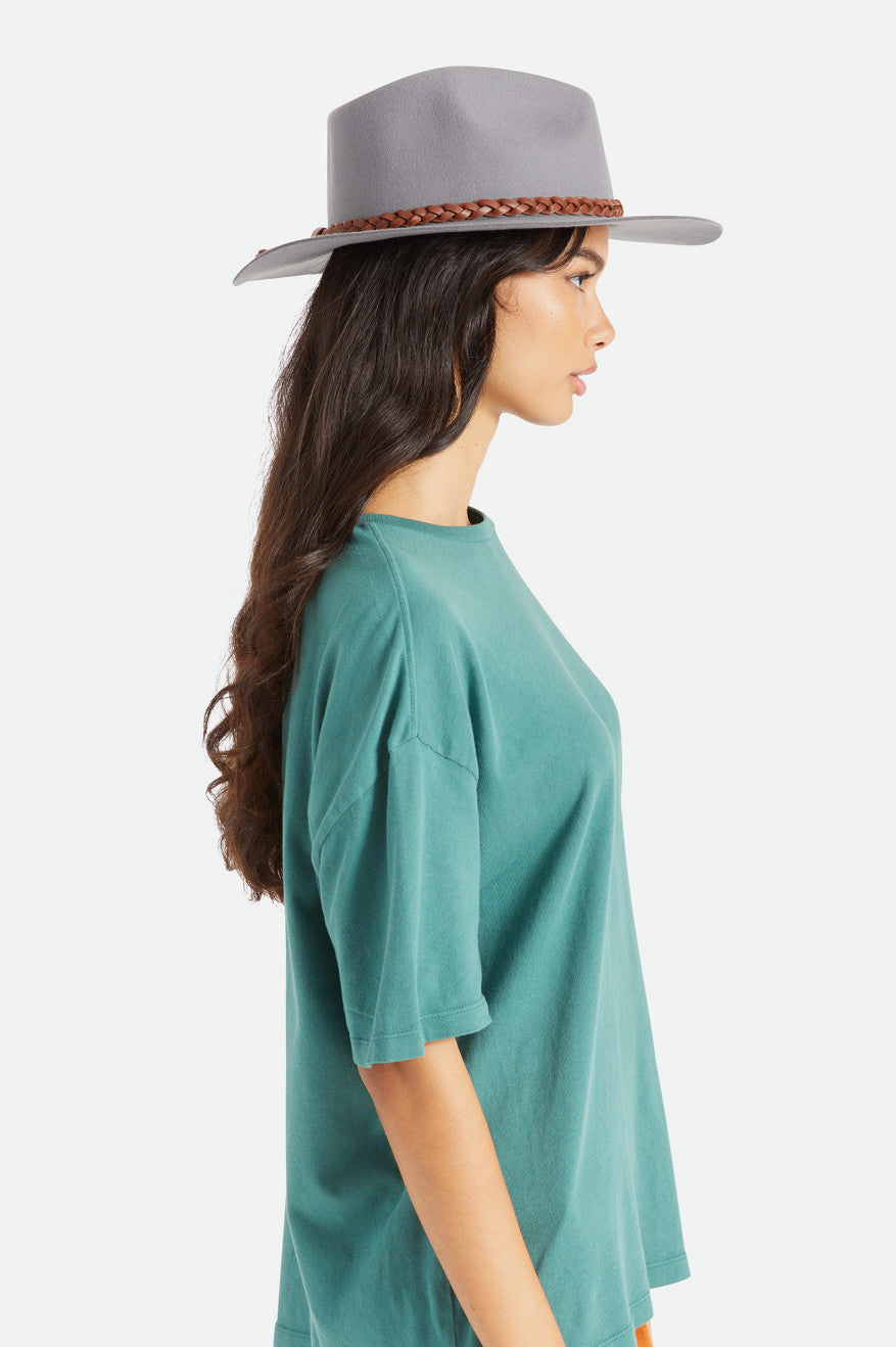 Sombreros De Fieltro Brixton Messer Western Fedora Mujer Grises | UWKDPH725