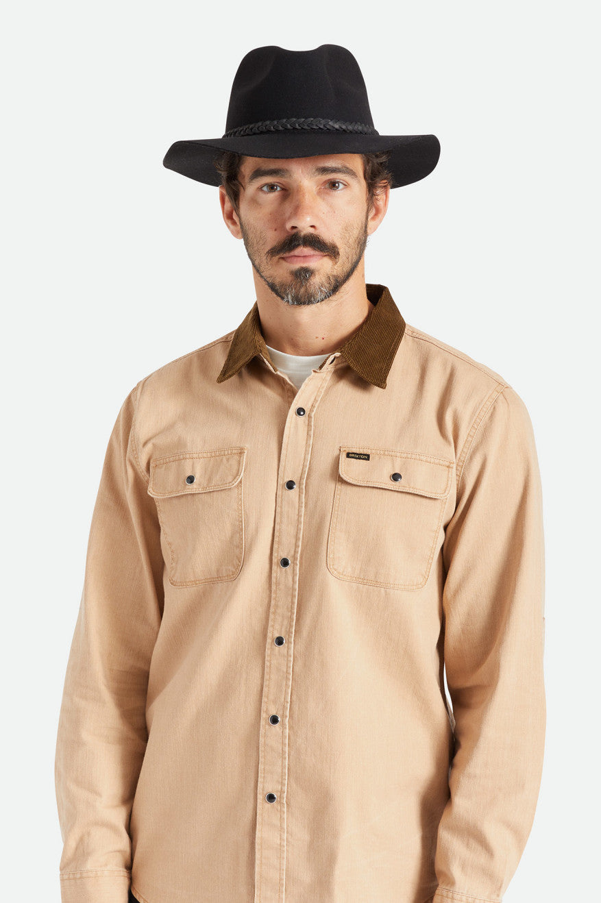 Sombreros De Fieltro Brixton Messer Western Hombre Negros | WSVIAU206