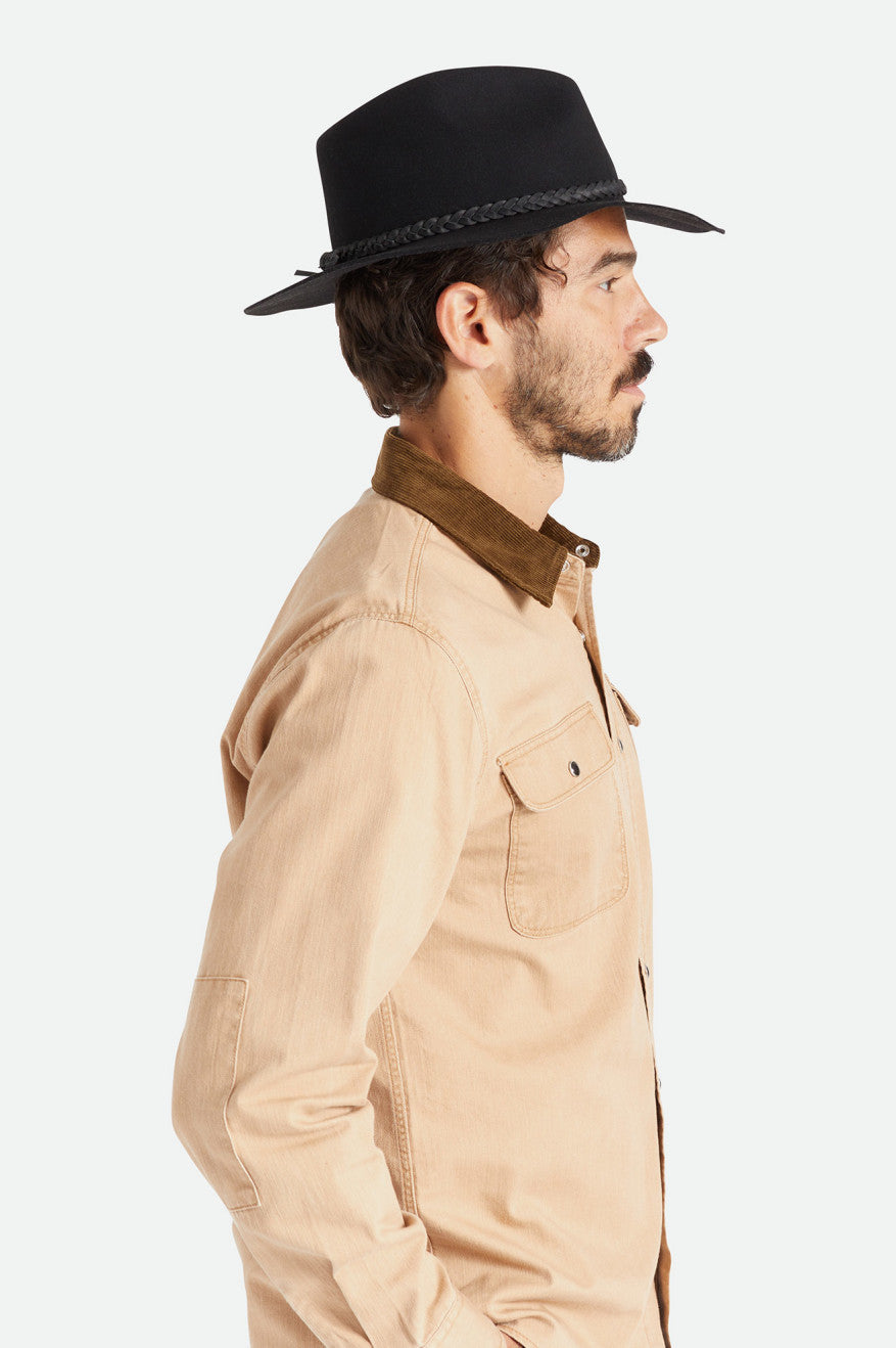 Sombreros De Fieltro Brixton Messer Western Hombre Negros | WSVIAU206