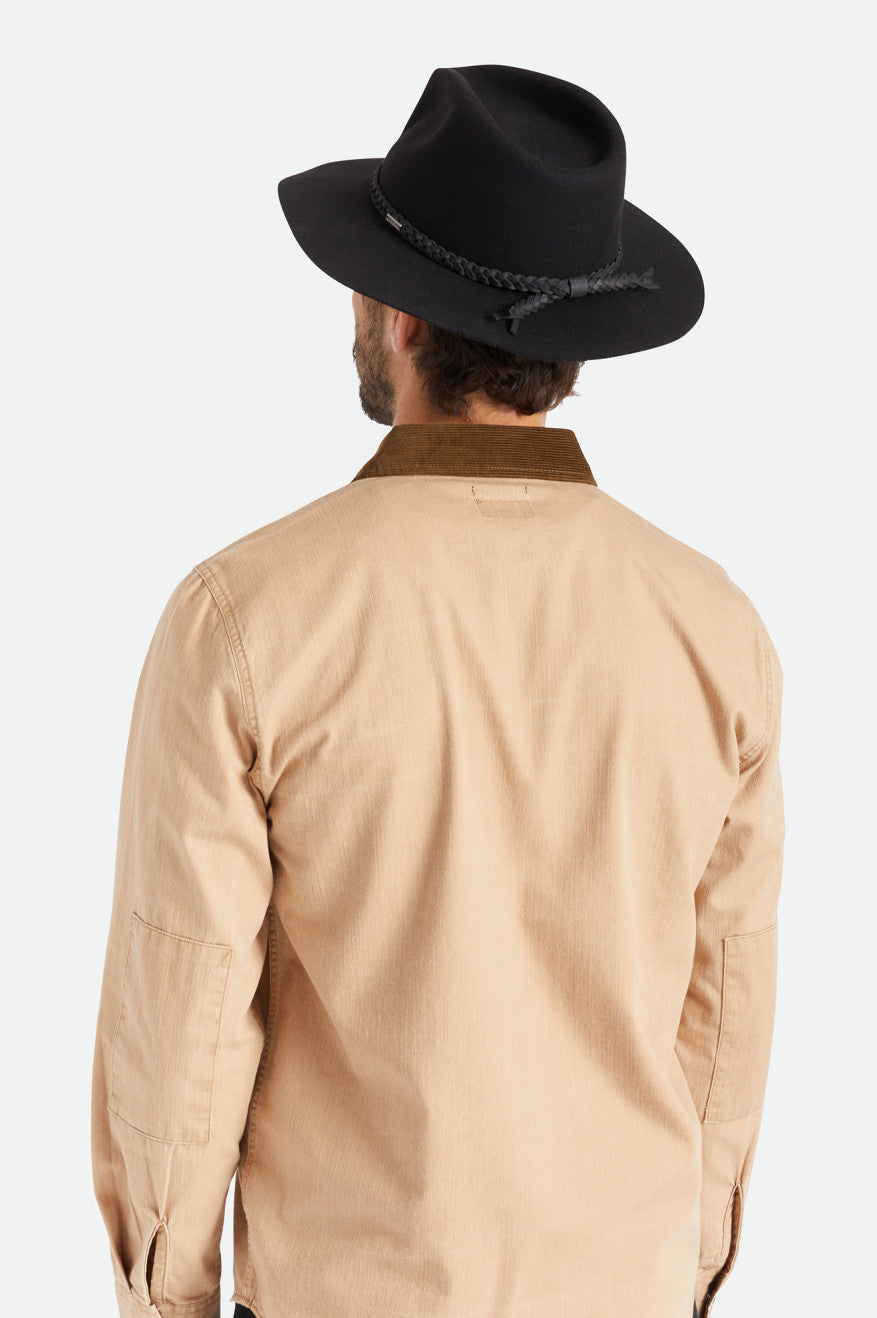 Sombreros De Fieltro Brixton Messer Western Hombre Negros | WSVIAU206