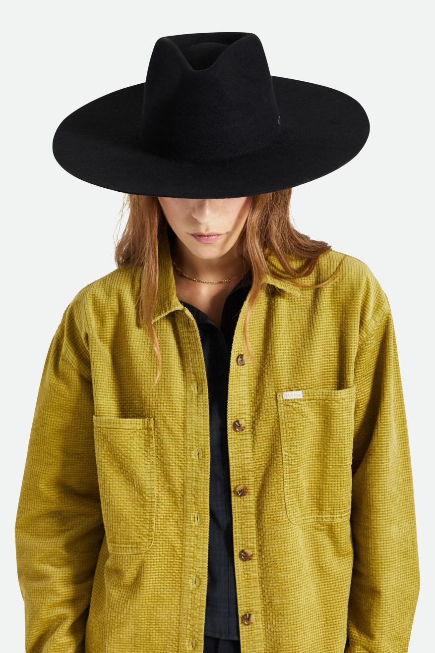 Sombreros De Fieltro Brixton Primrose Felt Fedora Mujer Negros | MSPKIO410