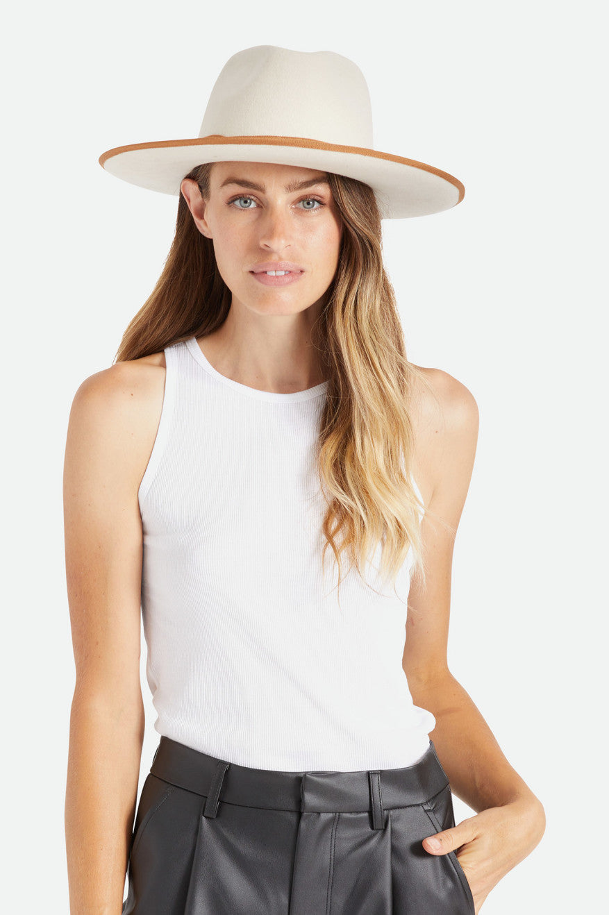 Sombreros De Fieltro Brixton Reno Fedora Mujer Blancos | OSDLUB320