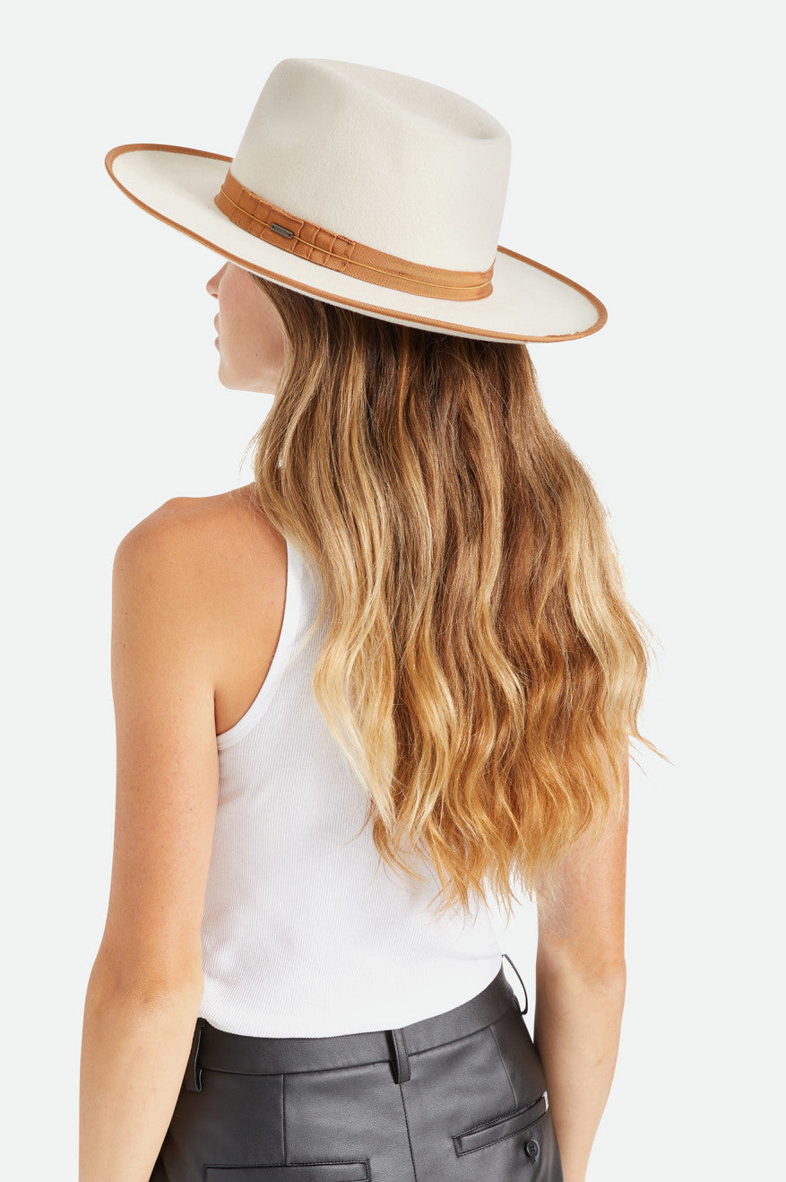 Sombreros De Fieltro Brixton Reno Fedora Mujer Blancos | OSDLUB320