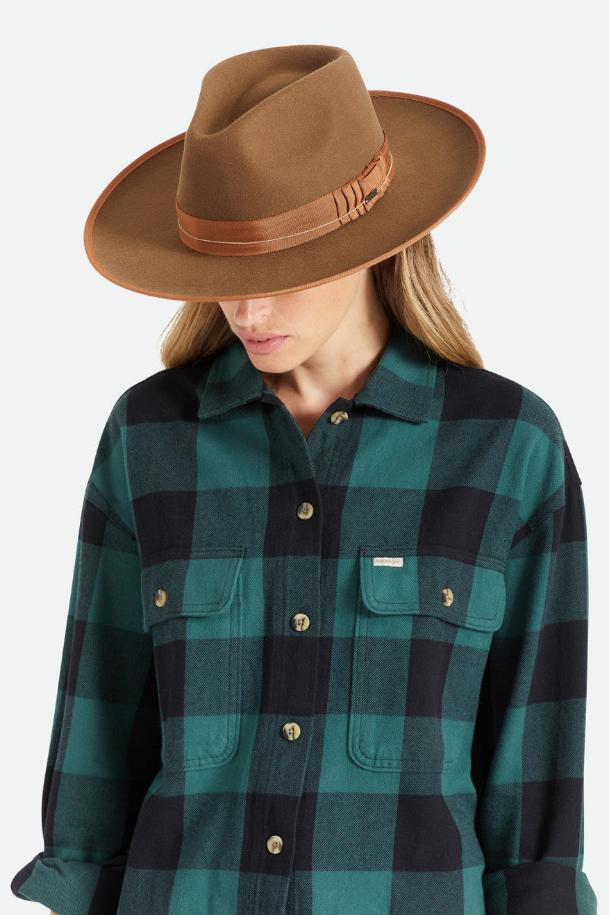 Sombreros De Fieltro Brixton Reno Fedora Mujer Marrom | QGTOWP456