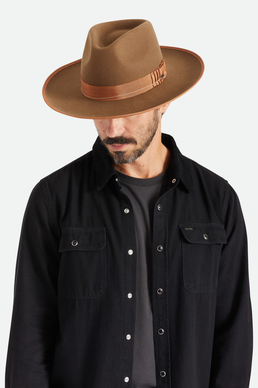 Sombreros De Fieltro Brixton Reno Fedora Mujer Marrom | QGTOWP456