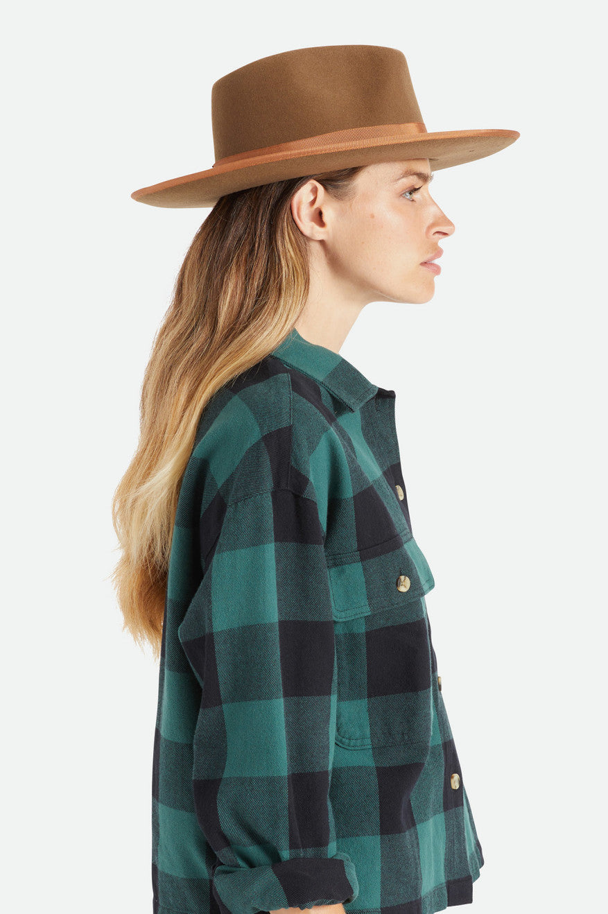 Sombreros De Fieltro Brixton Reno Fedora Mujer Marrom | QGTOWP456