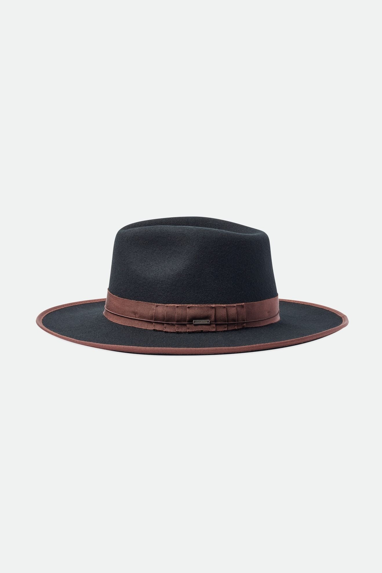 Sombreros De Fieltro Brixton Reno Fedora Mujer Negros Marrom | UBSHGA394