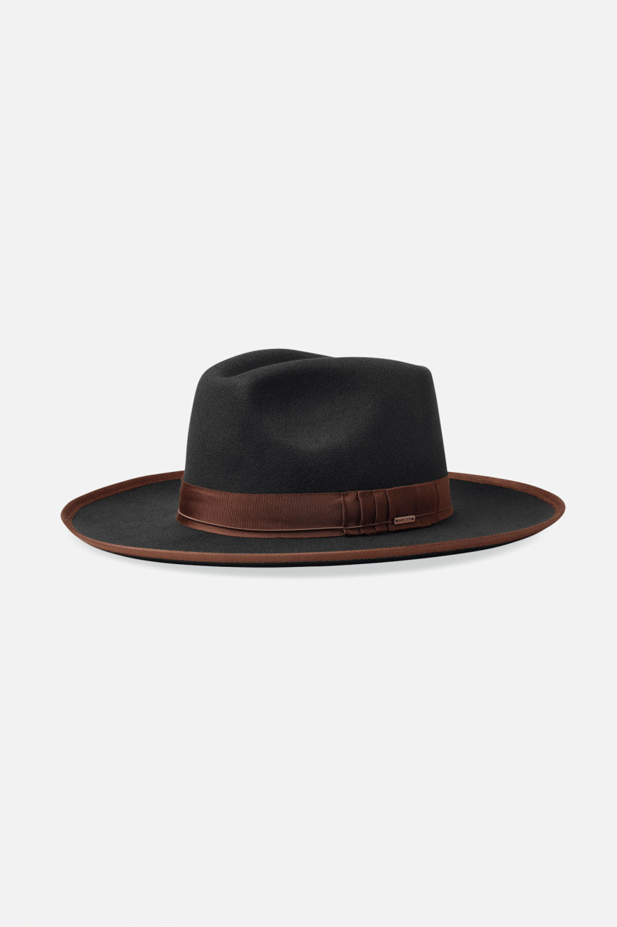 Sombreros De Fieltro Brixton Reno Hombre Negros Marrom | KWJMSP214