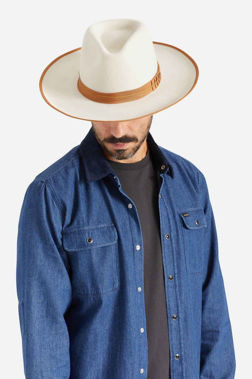 Sombreros De Fieltro Brixton Reno Hombre Blancos | UKHYPO807