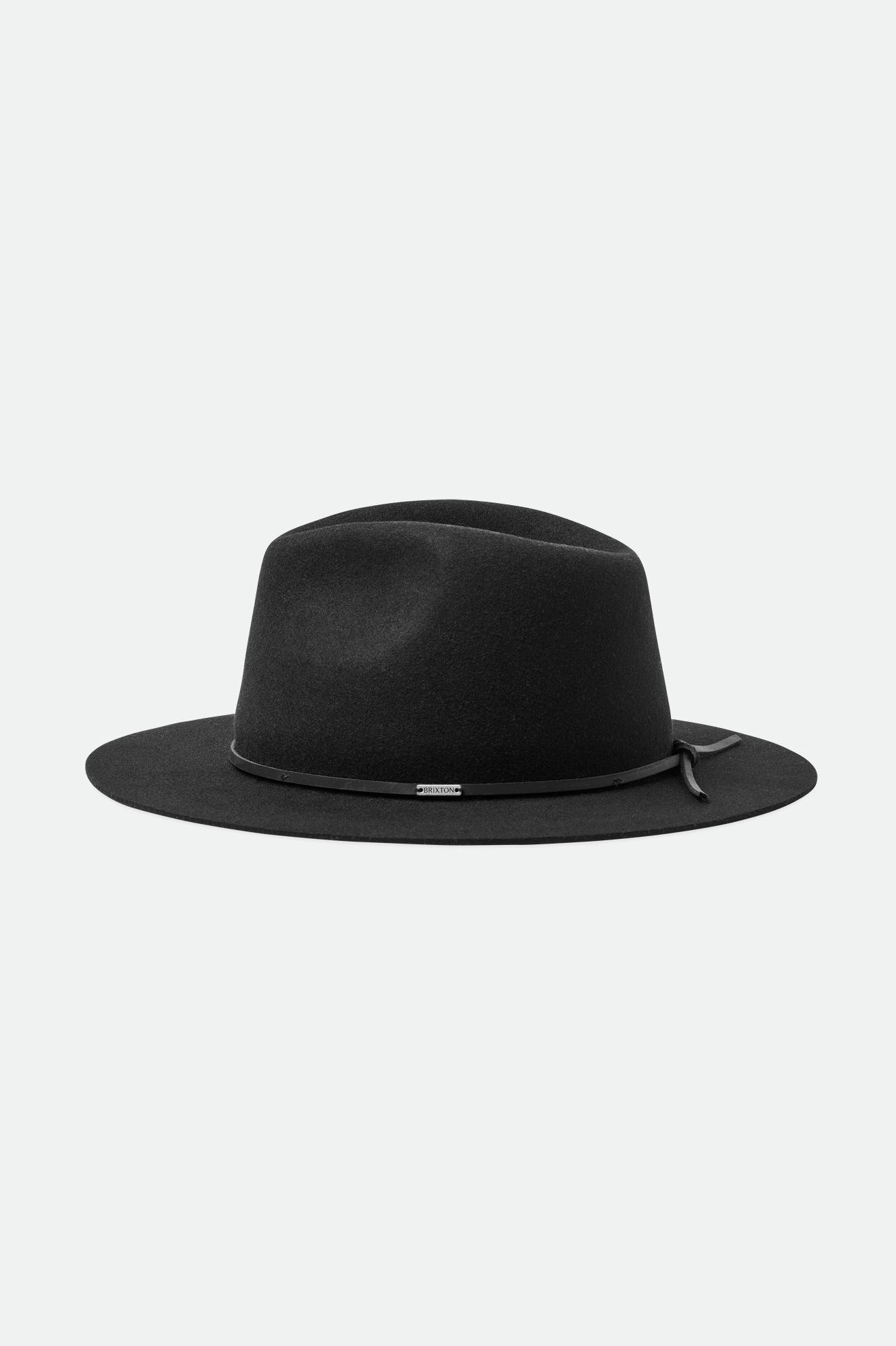 Sombreros De Fieltro Brixton Wesley Fedora Mujer Negros | TQBPRF351