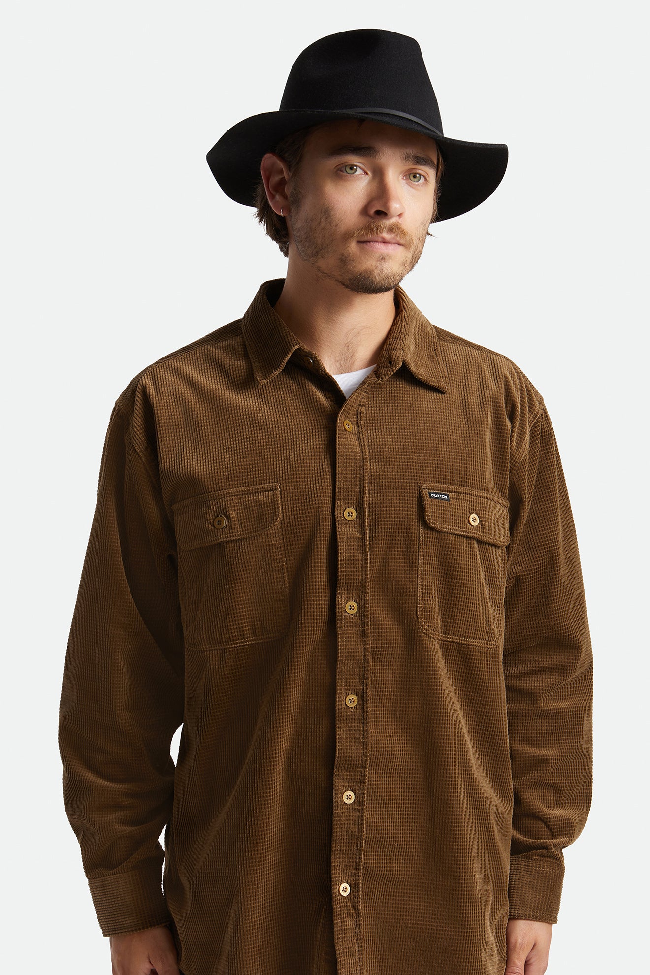 Sombreros De Fieltro Brixton Wesley Hombre Negros | BGXOVJ902