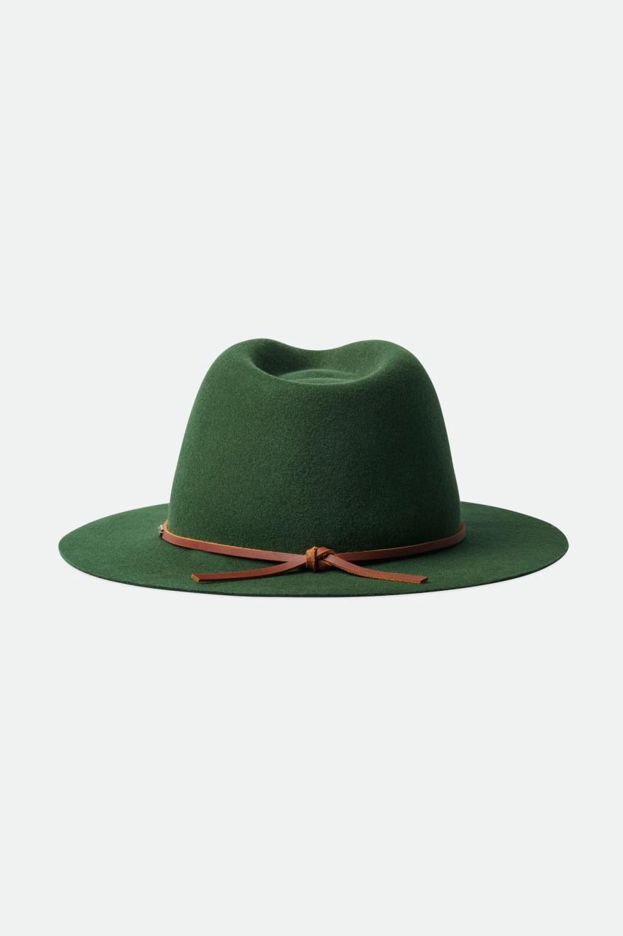 Sombreros De Fieltro Brixton Wesley Packable Fedora Mujer Verdes | RBZPEY728