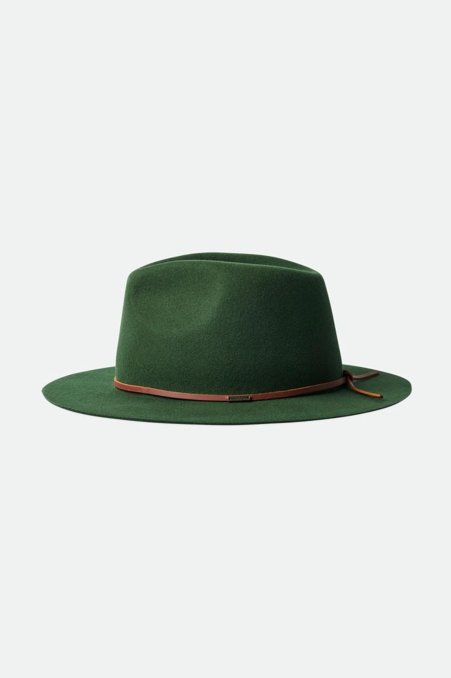 Sombreros De Fieltro Brixton Wesley Packable Fedora Mujer Verdes | RBZPEY728