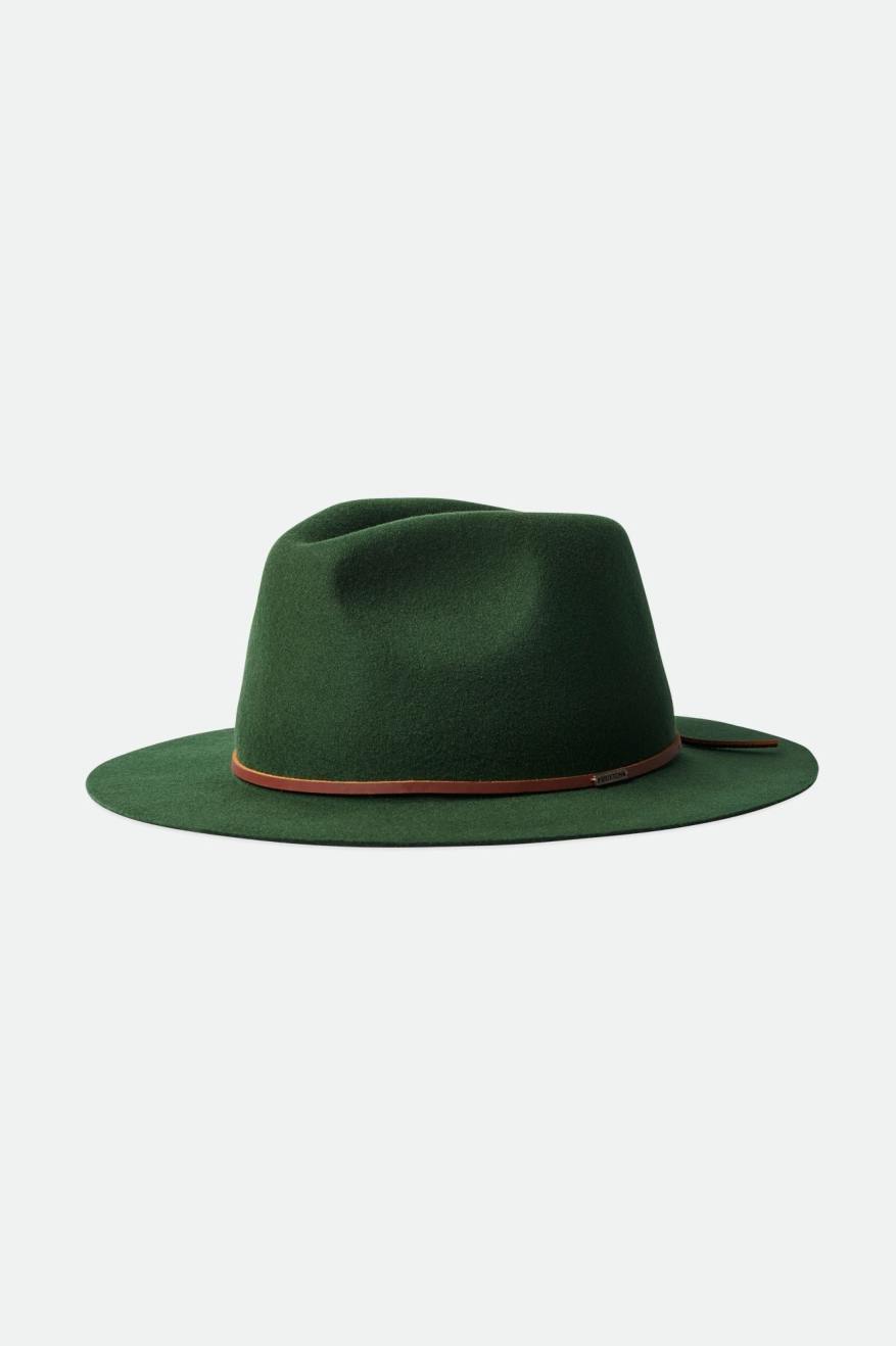 Sombreros De Fieltro Brixton Wesley Packable Fedora Mujer Verdes | RBZPEY728