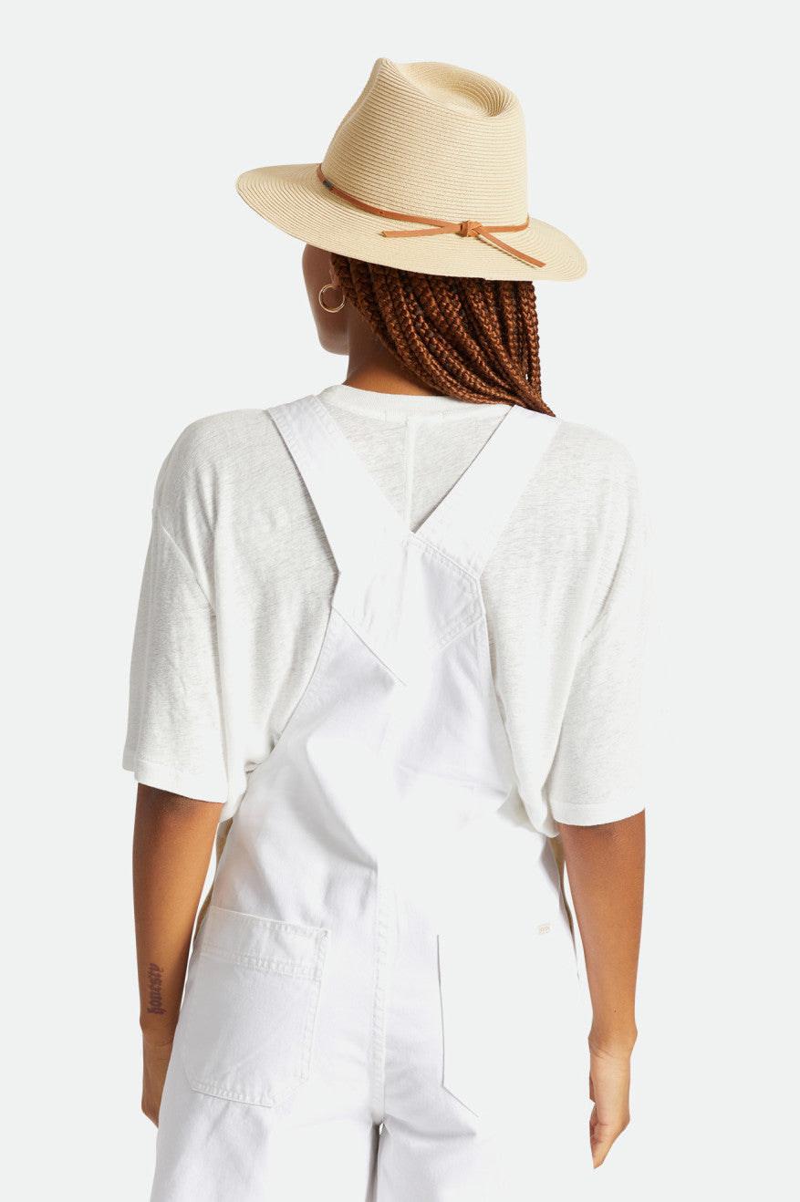 Sombreros De Fieltro Brixton Wesley Straw Packable Fedora Mujer Marrom | OUISWN195