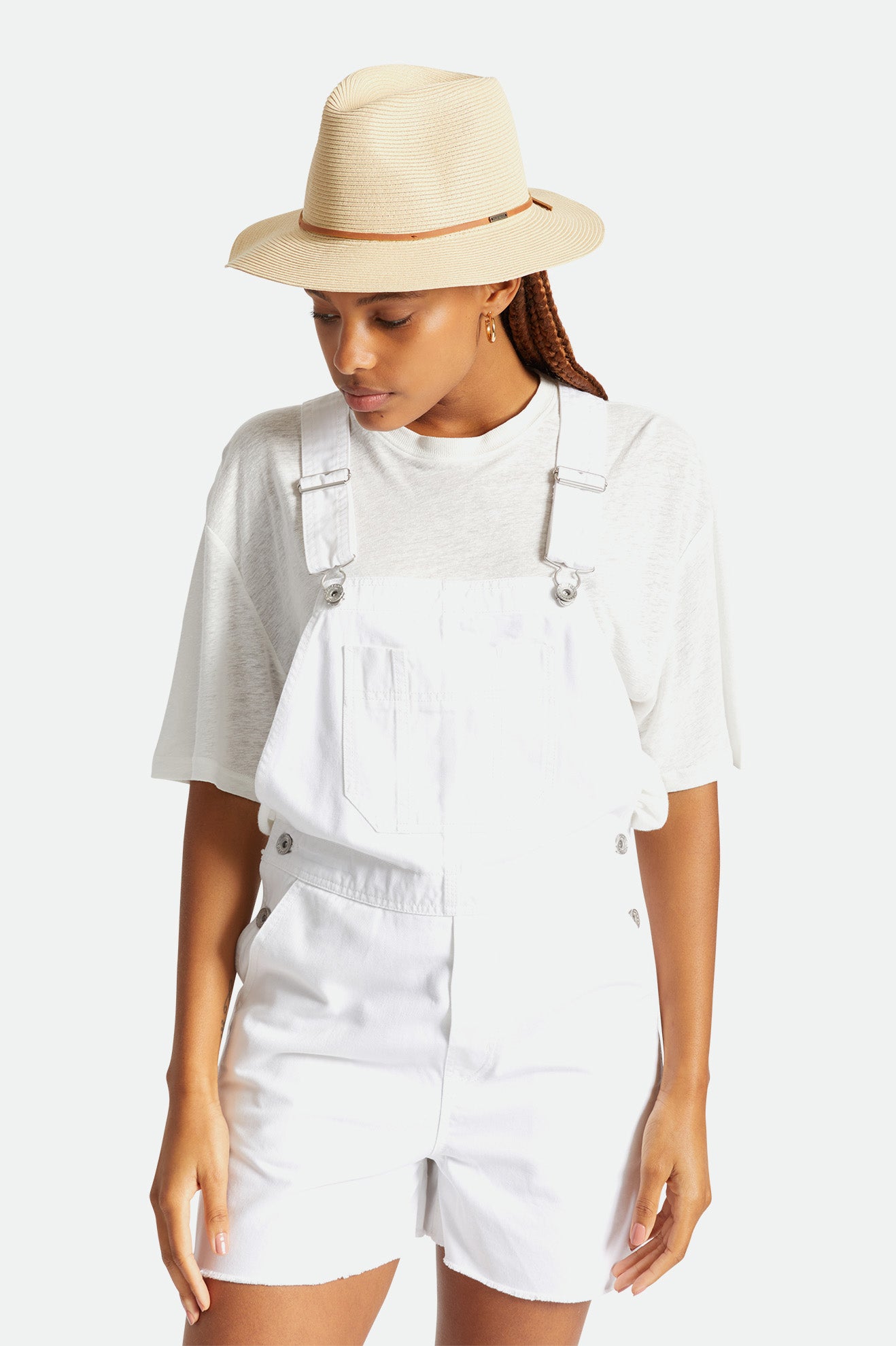 Sombreros De Fieltro Brixton Wesley Straw Packable Fedora Mujer Marrom | OUISWN195