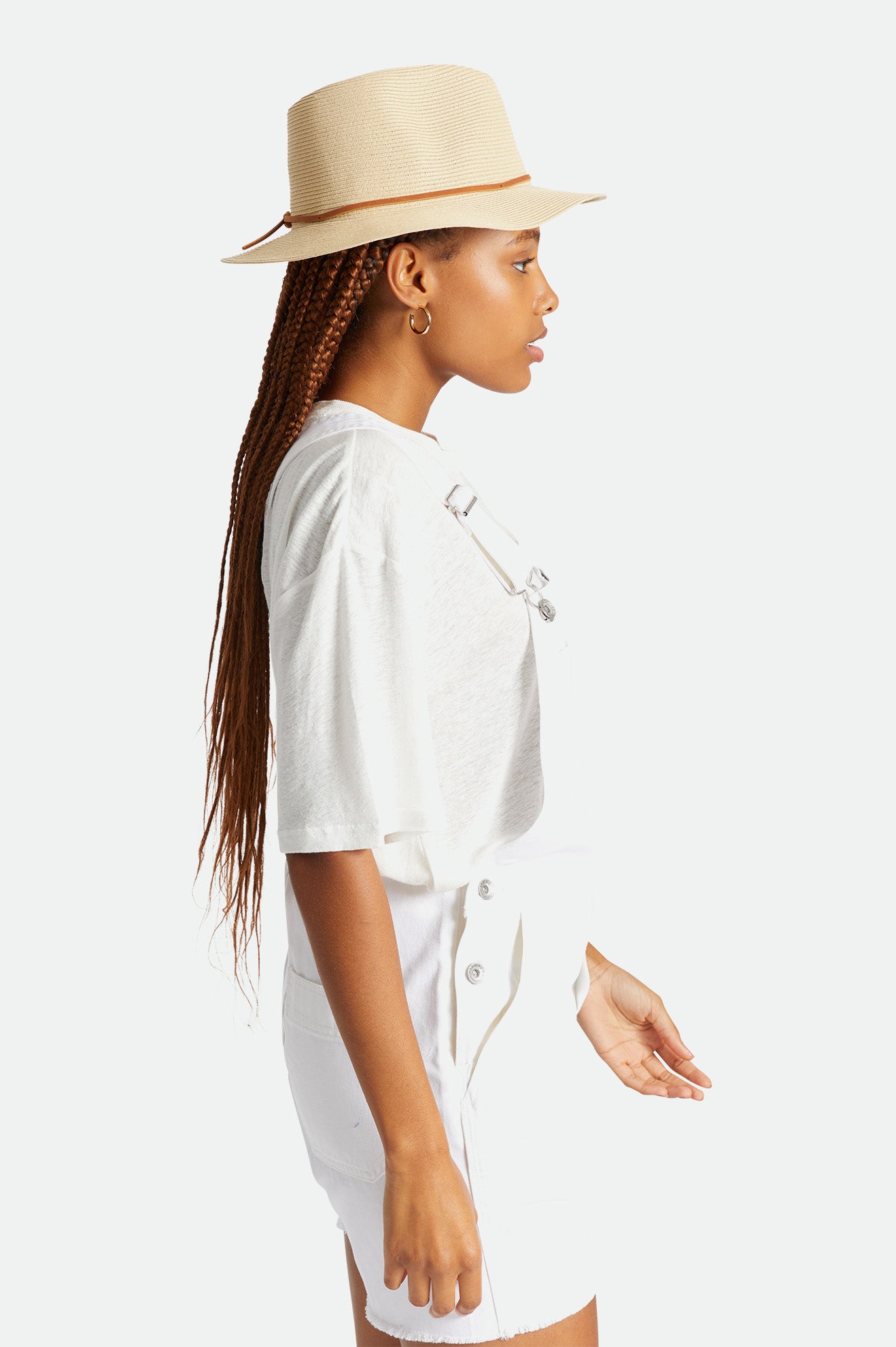 Sombreros De Fieltro Brixton Wesley Straw Packable Fedora Mujer Marrom | OUISWN195