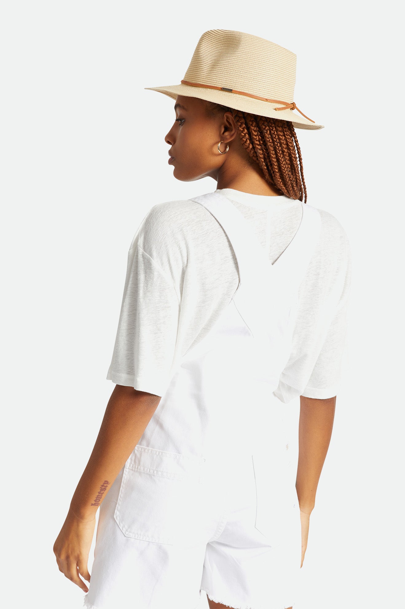 Sombreros De Fieltro Brixton Wesley Straw Packable Fedora Mujer Marrom | OUISWN195