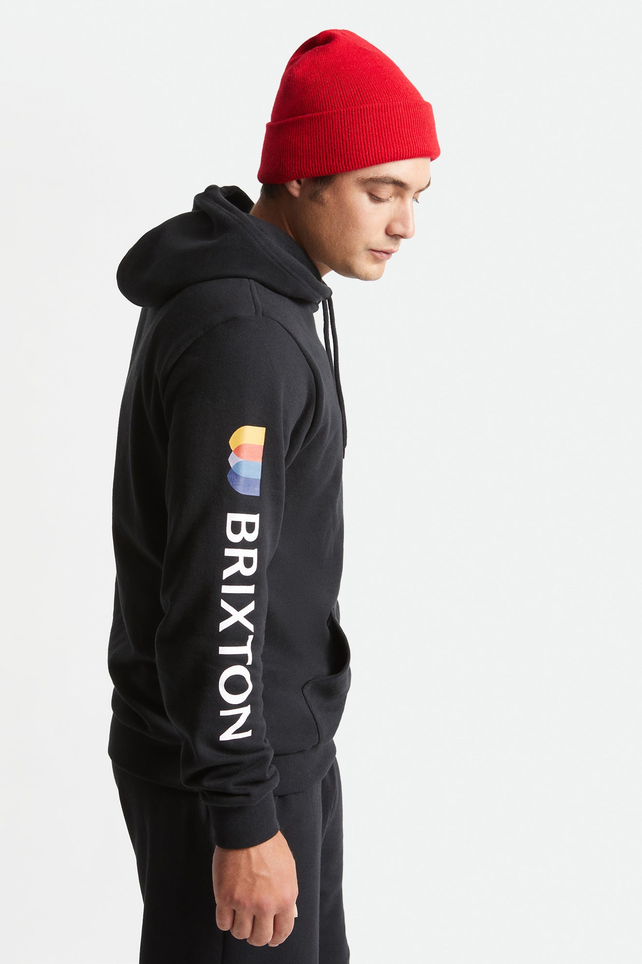 Sudadera Con Capucha Brixton Alton Hombre Negros | DWJXKT214