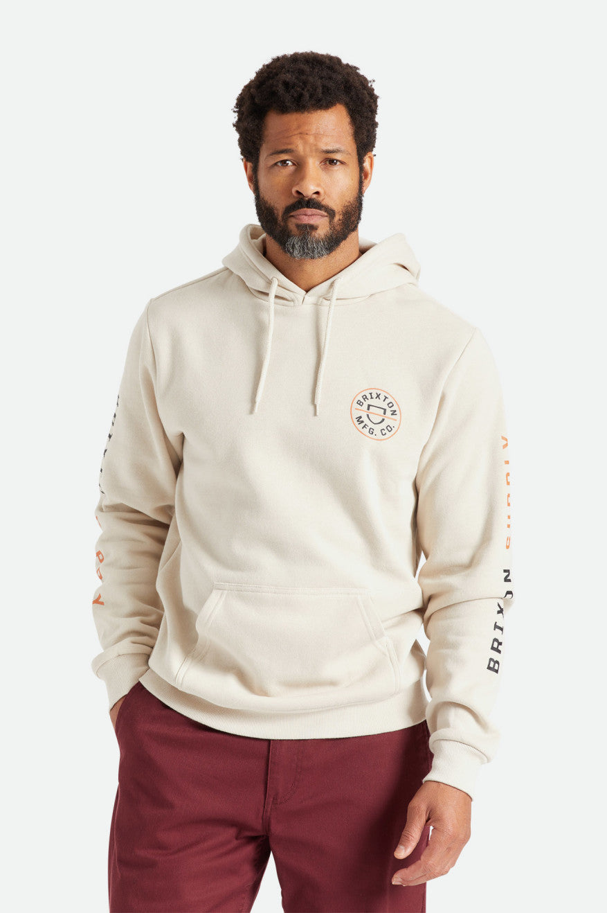 Sudadera Con Capucha Brixton Crest Hombre Beige Naranjas Negros | IJWSXG549