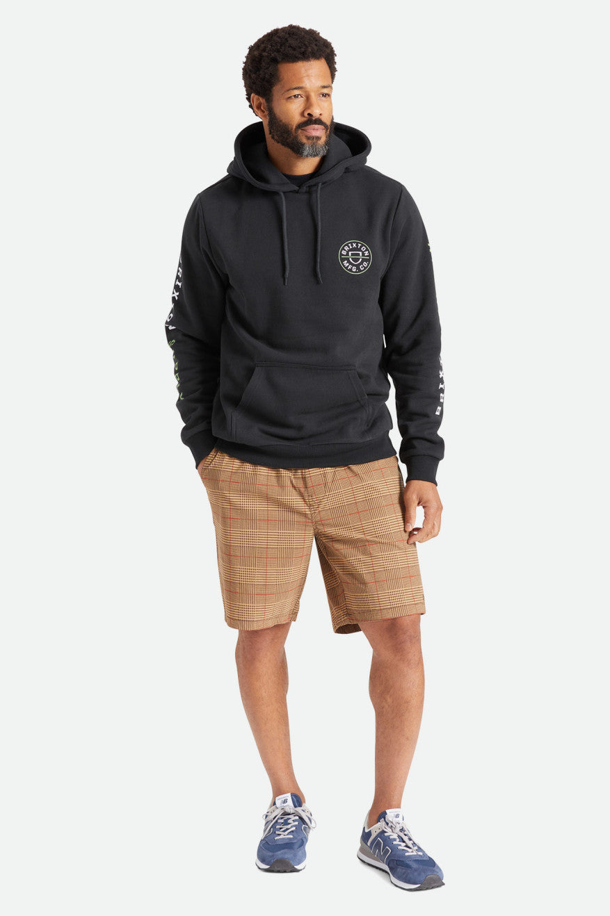 Sudadera Con Capucha Brixton Crest Hombre Negros Verdes Blancos | TQAPJW621