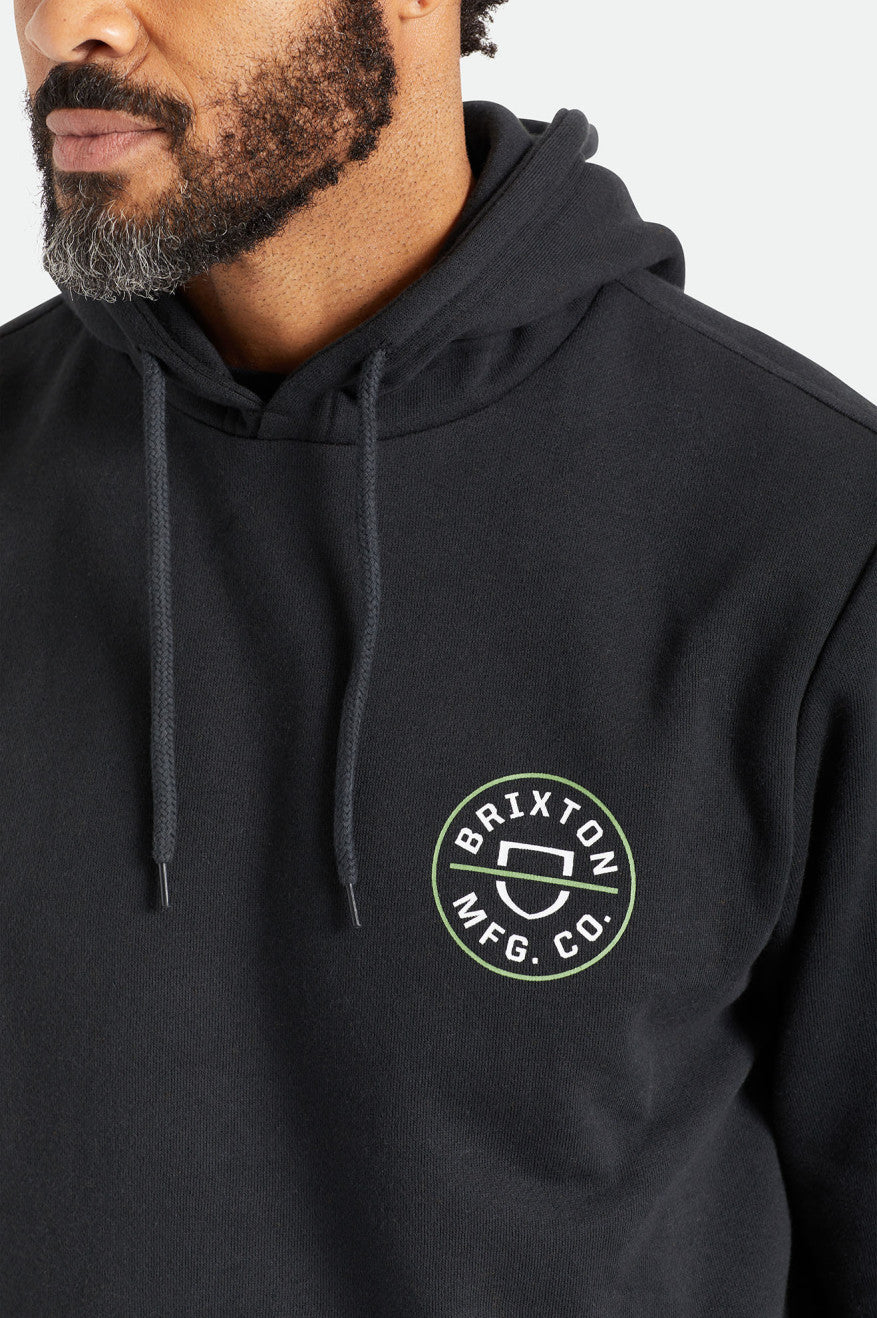 Sudadera Con Capucha Brixton Crest Hombre Negros Verdes Blancos | TQAPJW621