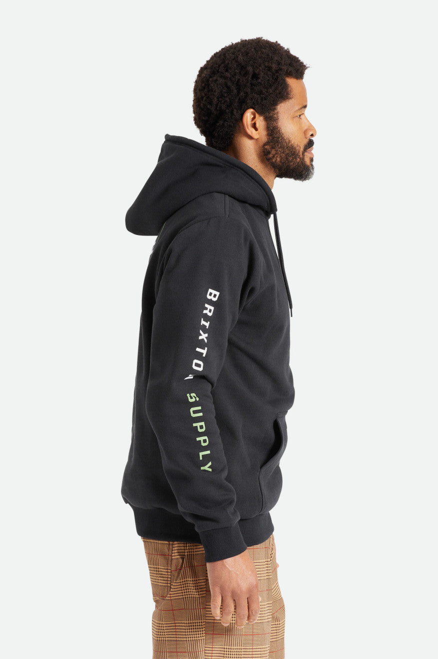 Sudadera Con Capucha Brixton Crest Hombre Negros Verdes Blancos | TQAPJW621