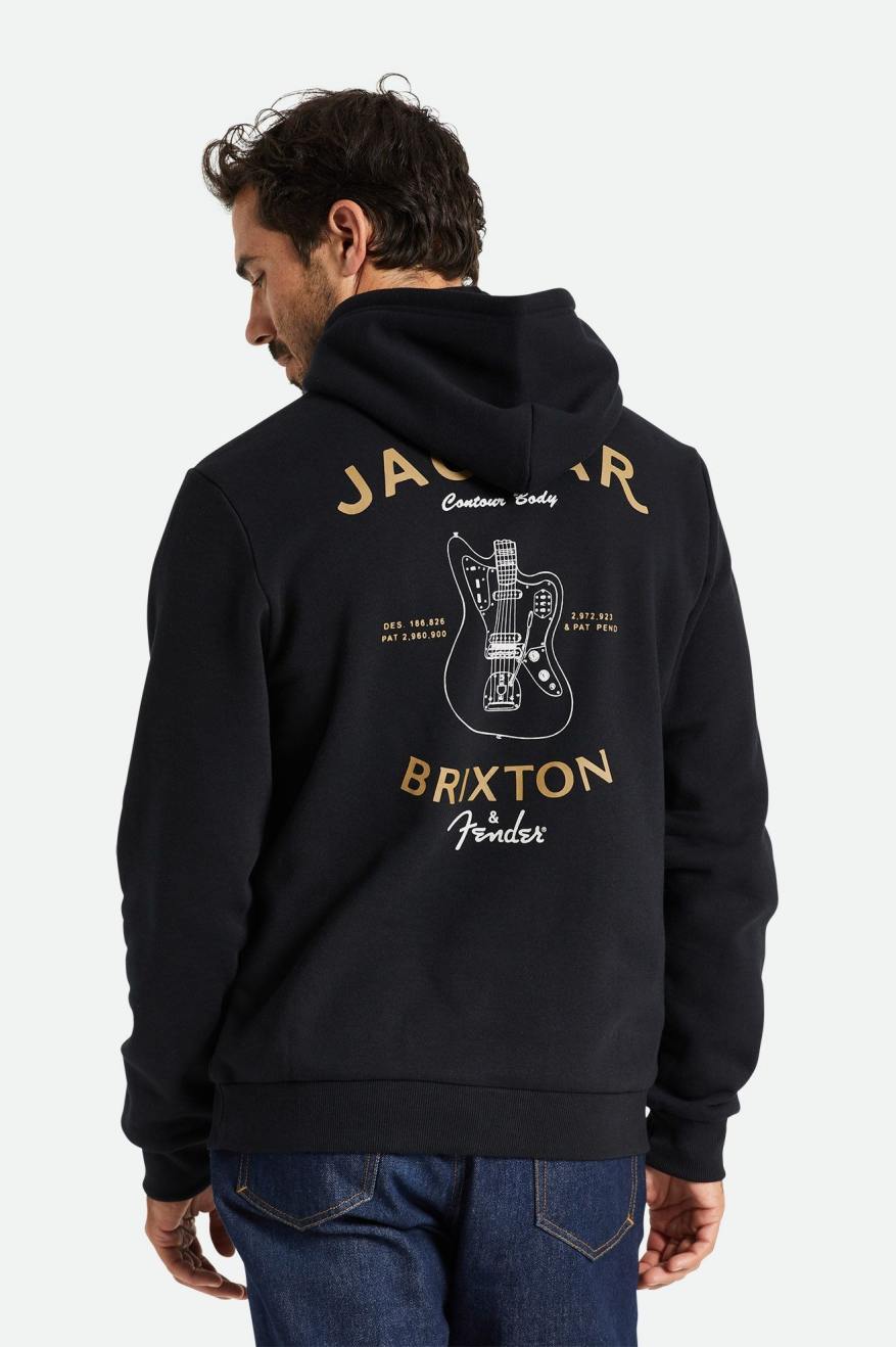 Sudadera Con Capucha Brixton Fender Jaguar Claws Hombre Negros | BRZLJC981