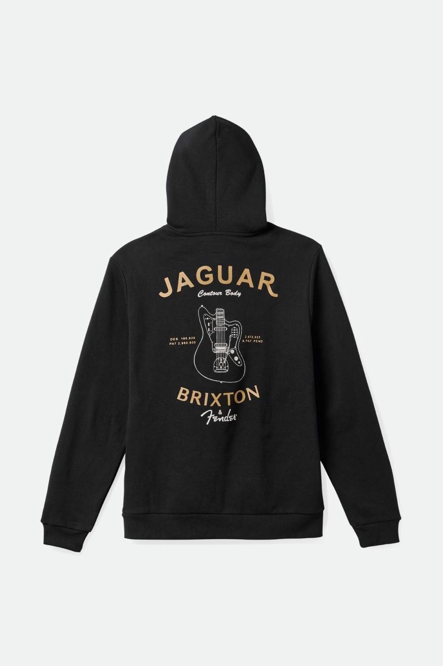 Sudadera Con Capucha Brixton Fender Jaguar Claws Hombre Negros | BRZLJC981