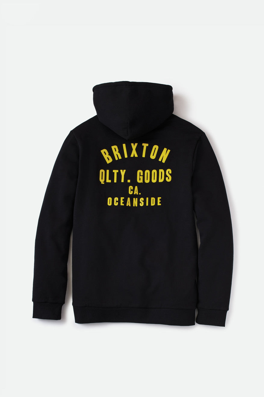 Sudadera Con Capucha Brixton Woodburn Oceanside Fleece Hombre Negros Dorados | WRLDXK925