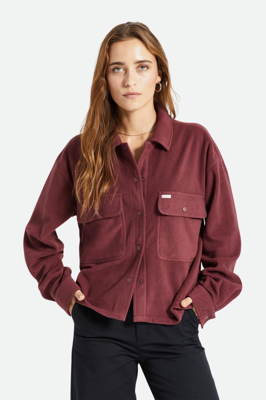 Suéteres Brixton Bowery Women L/S Arctic Stretch Fleece Mujer Rojos | NUBDFW098