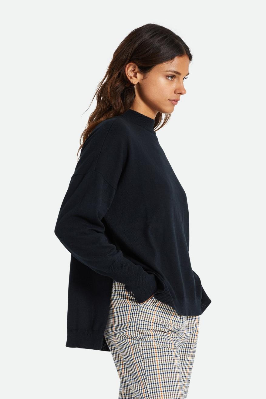 Suéteres Brixton Reserve Oversized Cashmere Mujer Negros | OJHAFK504