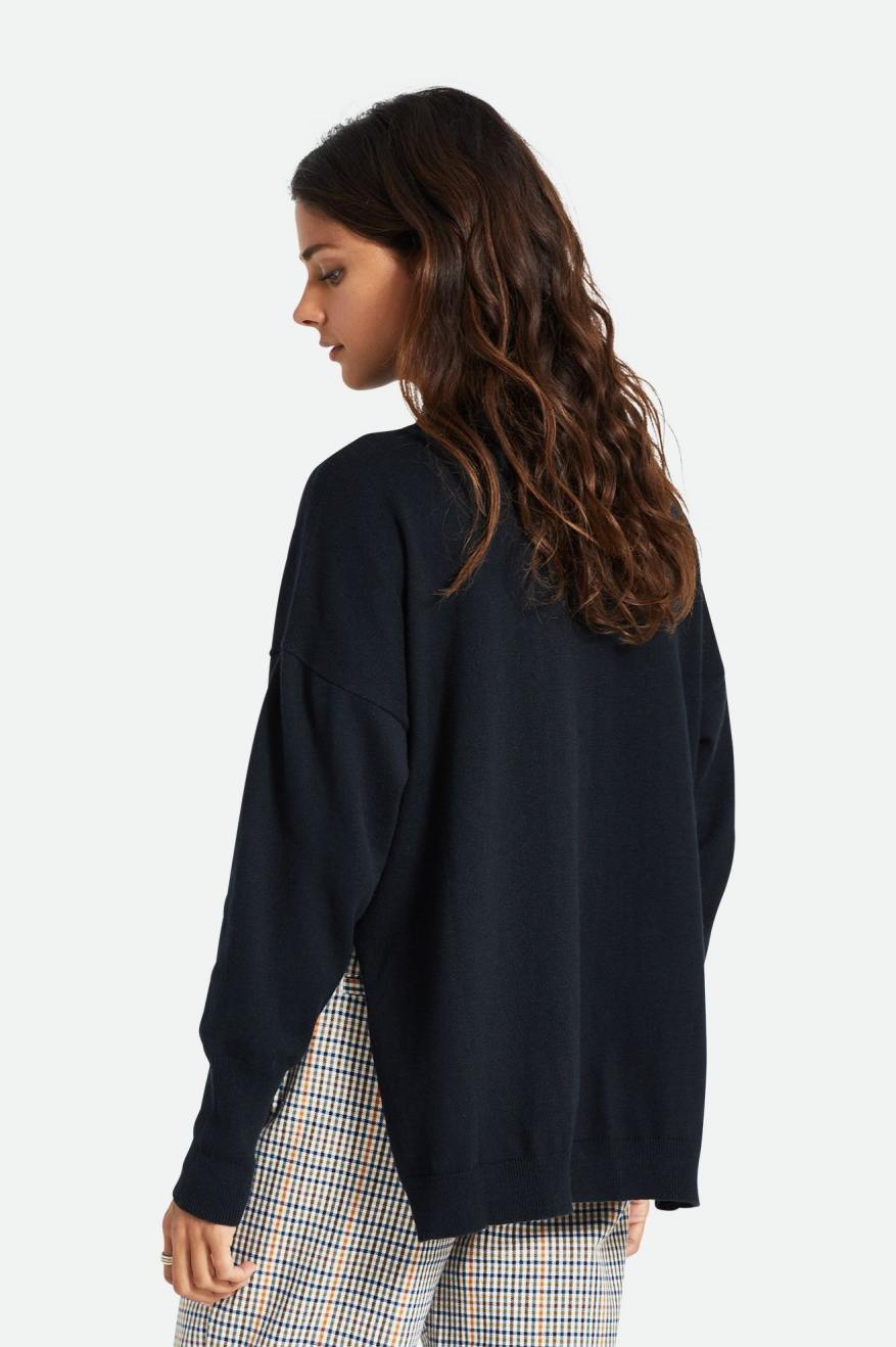 Suéteres Brixton Reserve Oversized Cashmere Mujer Negros | OJHAFK504