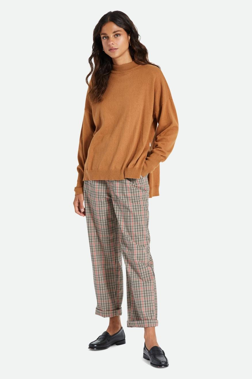 Suéteres Brixton Reserve Oversized Cashmere Mujer Marrom | WKSGPA910