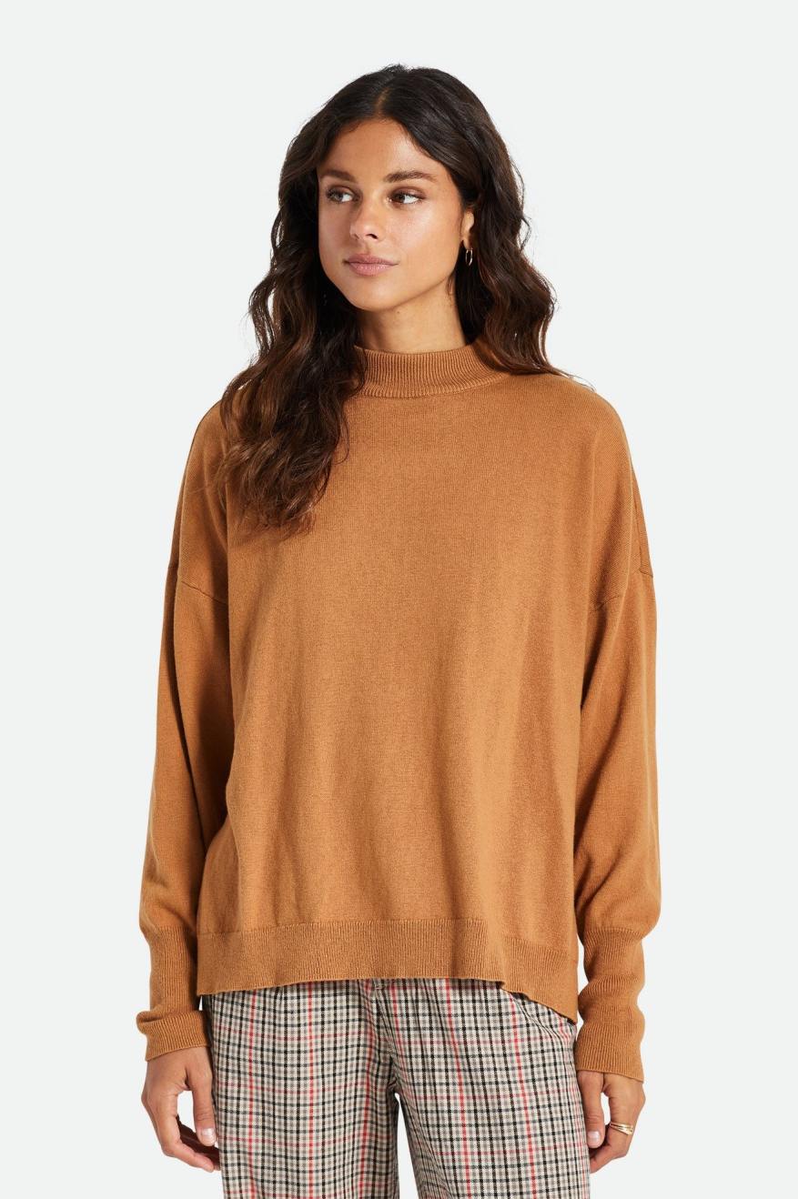 Suéteres Brixton Reserve Oversized Cashmere Mujer Marrom | WKSGPA910