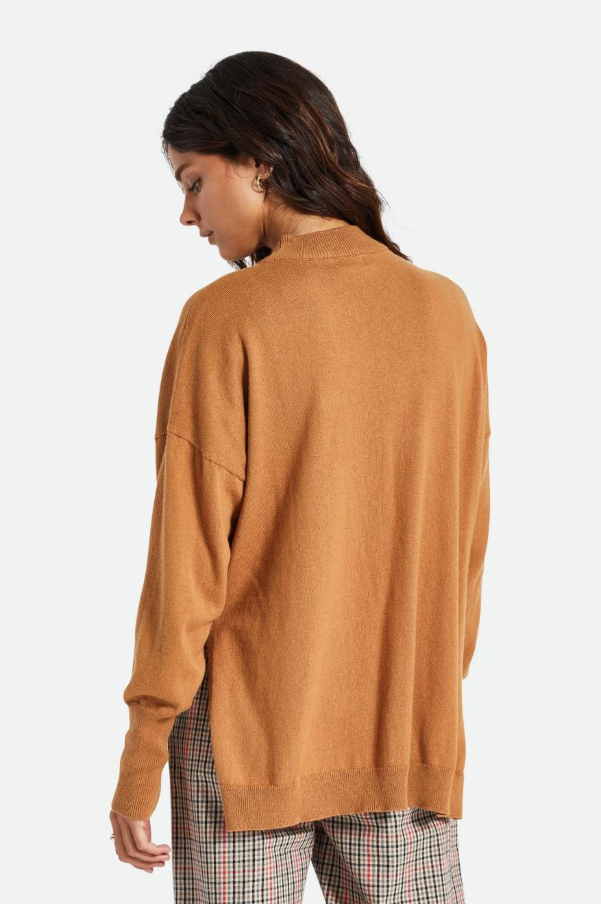 Suéteres Brixton Reserve Oversized Cashmere Mujer Marrom | WKSGPA910