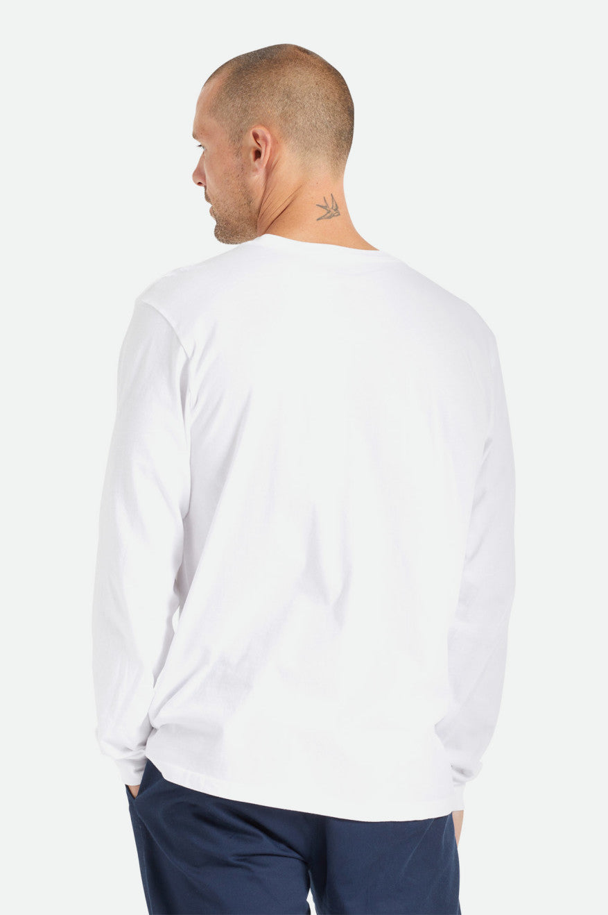 Tops Brixton Basic L/S Pocket Hombre Blancos | HXDNSA194