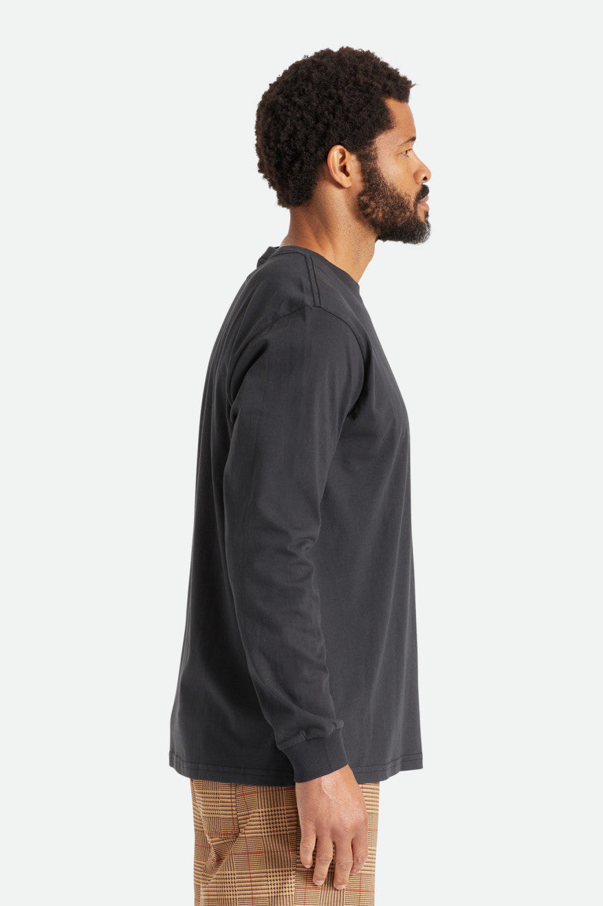 Tops Brixton Basic L/S Pocket Hombre Negros | ZSTPLM037