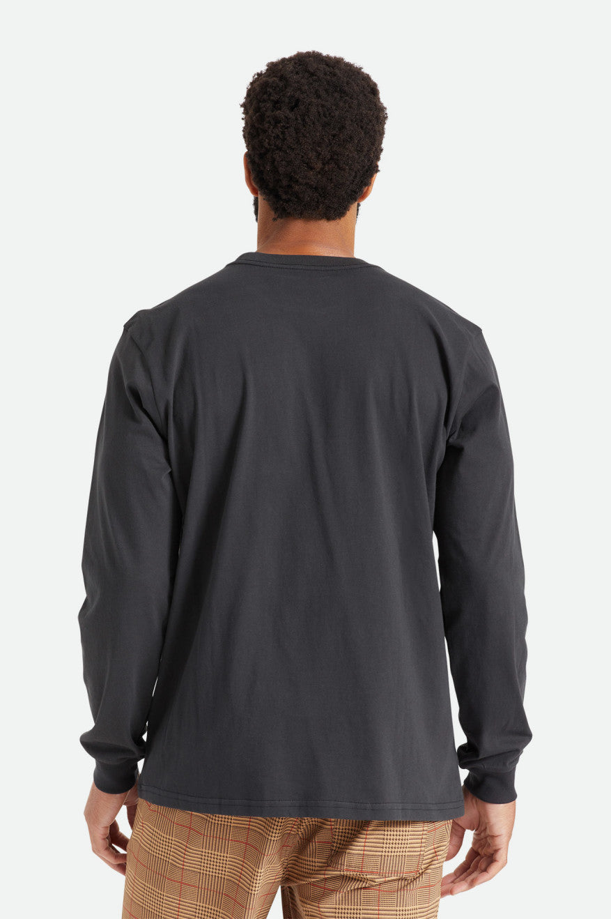 Tops Brixton Basic L/S Pocket Hombre Negros | ZSTPLM037