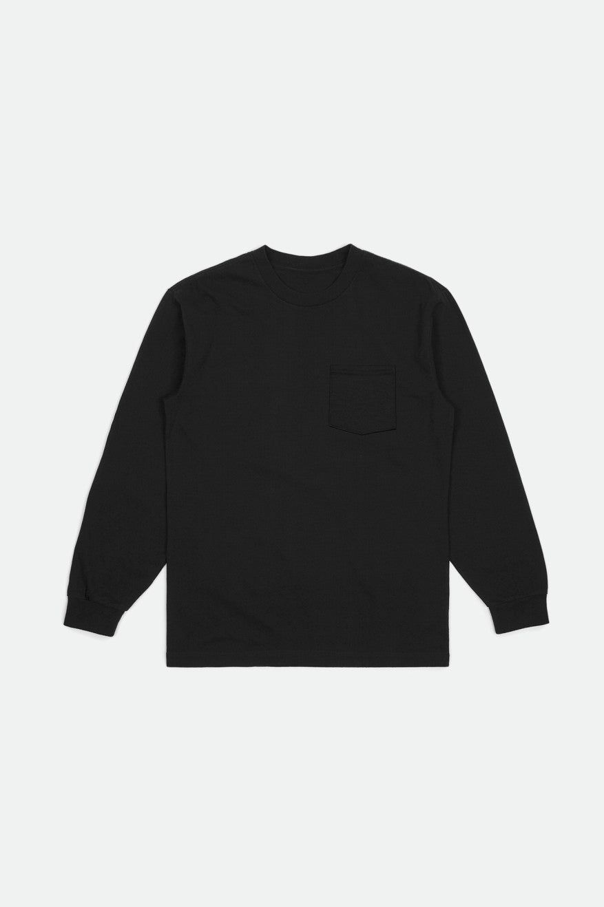 Tops Brixton Basic L/S Pocket Hombre Negros | ZSTPLM037