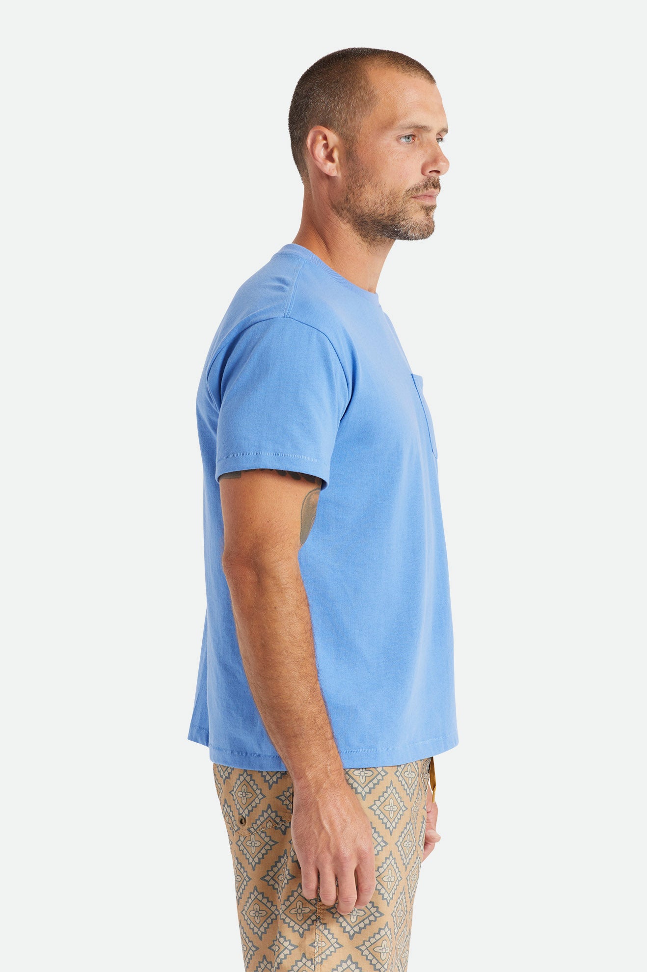 Tops Brixton Basic S/S Pocket Hombre Azules | WAZQEH645