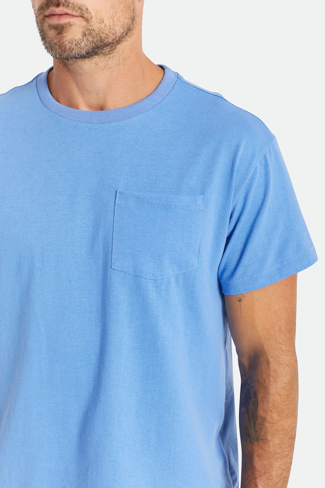 Tops Brixton Basic S/S Pocket Hombre Azules | WAZQEH645