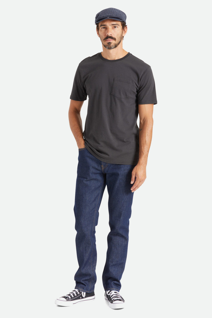 Tops Brixton Basic S/S Pocket Hombre Negros | ZMNEAS780