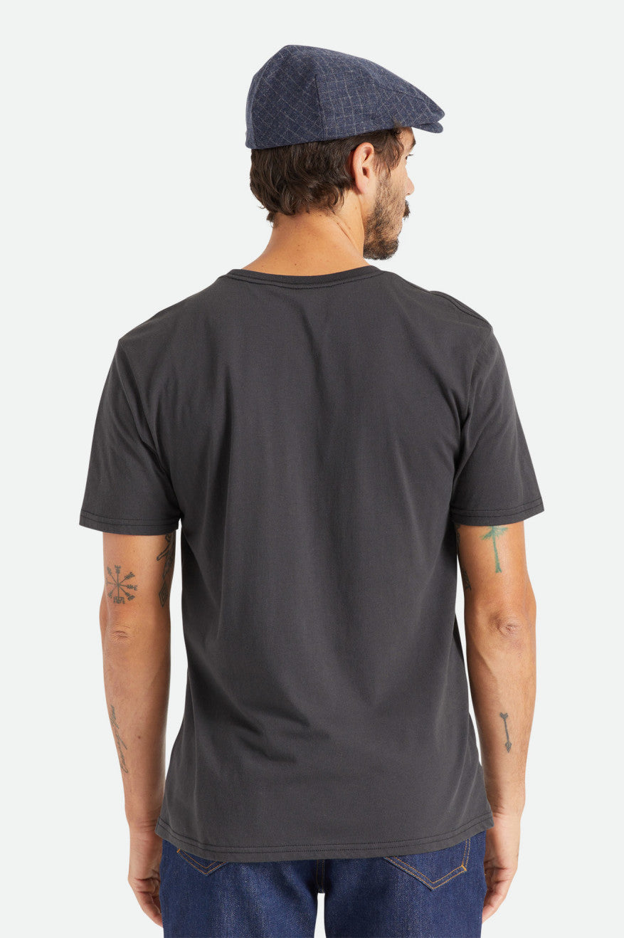 Tops Brixton Basic S/S Pocket Hombre Negros | ZMNEAS780