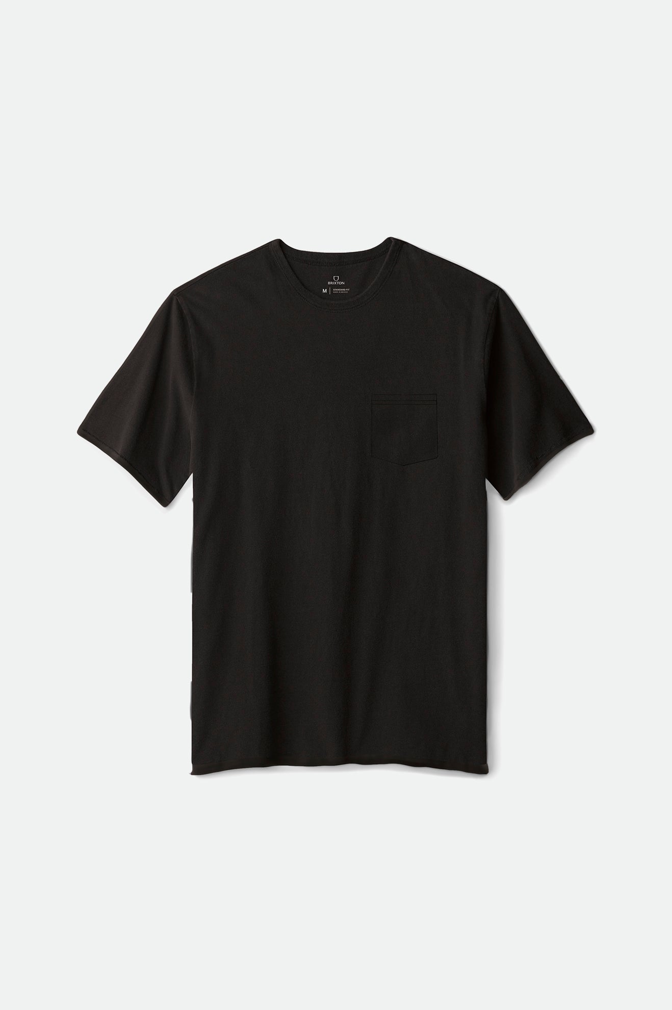 Tops Brixton Basic S/S Pocket Hombre Negros | ZMNEAS780