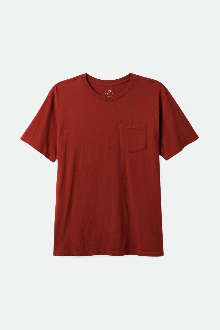 Tops Brixton Basic S/S Pocket Hombre Rojos | KOZDWL348