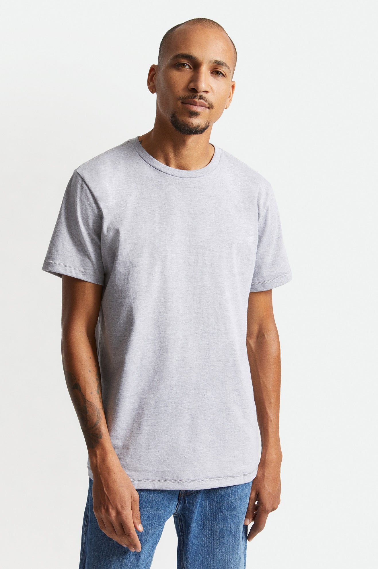 Tops Brixton Basic S/S Tailored Hombre Grises | TWPVBF025