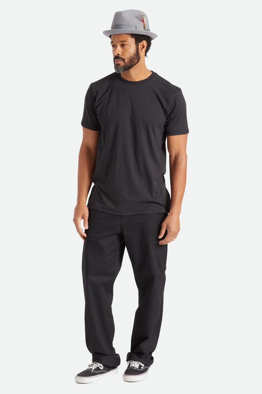 Tops Brixton Basic S/S Tailored Hombre Negros | IVQOTN857