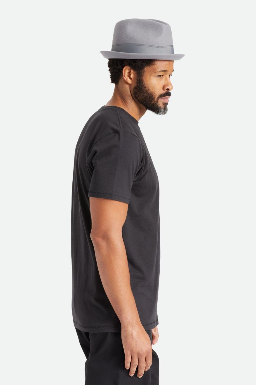 Tops Brixton Basic S/S Tailored Hombre Negros | IVQOTN857